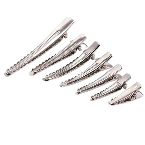 Pinces à cheveux avec dents 60mm pour création de bijoux DIY - Lot de 50 pièces argentées