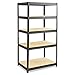 Safco Products 6247BL Boltless Steel and Particleboard Shelving 36"W x 24"D x 72"H with 5 Shelves, Black