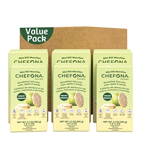 Chefona Foods Gluten Free Cookie Biscuits Value Pack - Made With Gluten Free Oats, Apples And Seeds - Vegan Snacks, Organic Cookies, Dairy Free Breakfast Cookies - 6 Pack #TOP1