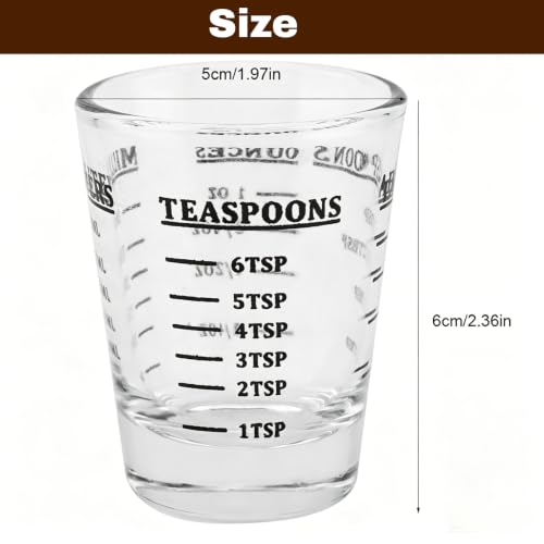 Vaso medidor de 1 onza con 4 escalas 6 medidas miniatura 6