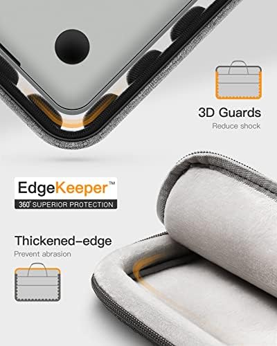 Inateck 13.3 Inch Laptop Briefcase Sleeve Compatible with MacBook Pro 14 2021 M1, MacBook Air 13 M2/M1 2022-2012, MacBook Pro 13 M2/M1 2022-2012, Surface Pro 9/8/X/7/6/5/4/3, MateBook D14 - Grey
