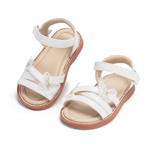 Image of Kolan Toddler Girl Sandals Open Toe Flat Princess Dress Shoes Little Kids