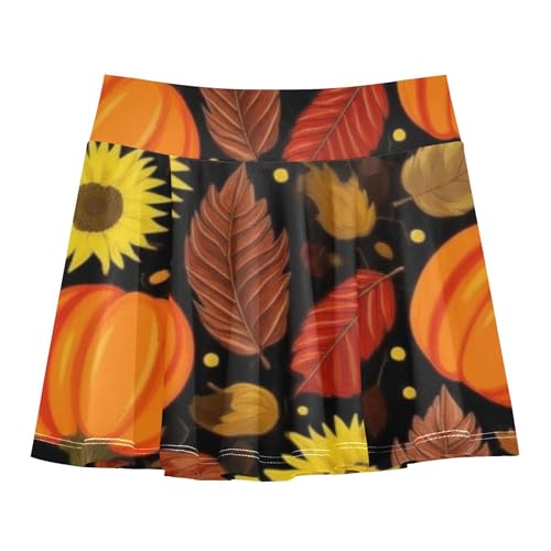 Girls' Shorts Athletic Skorts Tennis Skirts for Kids Purple Teen Skirt Bright Orange Pumpkins 3t