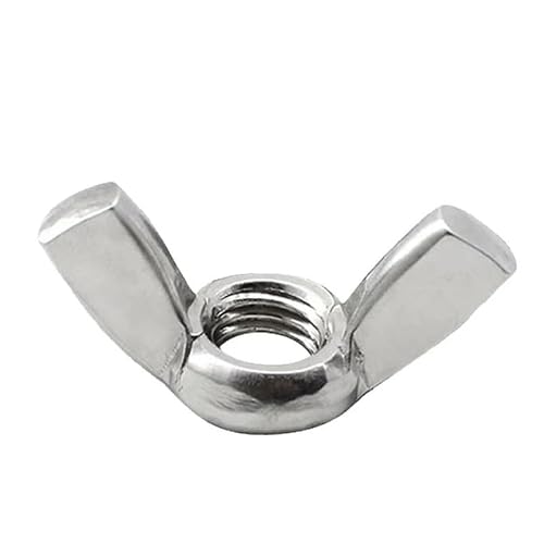 EBZFASO Wing Nuts Assortment Kit, Wing Nuts Hand Tighten M3 M4 M5 M6 M8 M10 M12, 10PC(Stainless Steel,M6x10pc)
