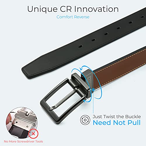 Reversible Belt For Women, Cr 1.25" Womens Leather Belt For Jeans Pants Black & Brown, Ladies Casual Belt #TOP4