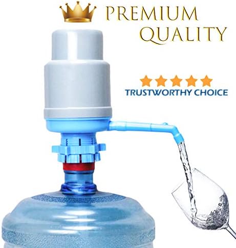 Water Bottles Pump Blue Gray Thickened Manual Hand Pressure Drinking Fountain Pressure Pump Water Press Pump with an Extra Short Tube with Cap Fits Most 2-6 Gallon Water Coolers