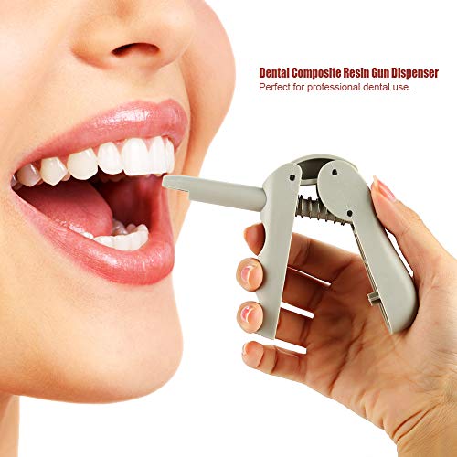 Dispenser Gun, Resin Filling Tools Dental Instrument Composite Gun Manual Caulk Syringe Impression Mixing Dispensing Professional Hygiene Cleaning Kit Oral Care Set Tip Applicator #TOP1