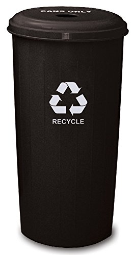 Ergode Can Collector | 10/1DTBK-VV | Tall Round Recycling Wastebasket with Top | Small Round Opening | Durable Steel Construction