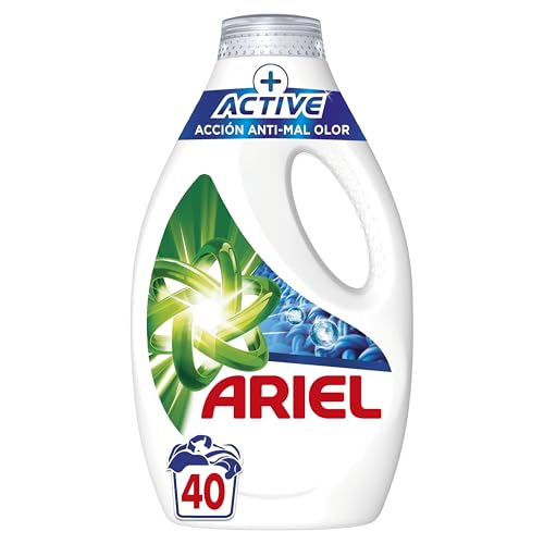Ariel Detergente Líquido Para Lavadora y Defensa Activa Contra El Olor, 40 Lavados, Limpieza Profunda y Defensa Extra Contra El Olor