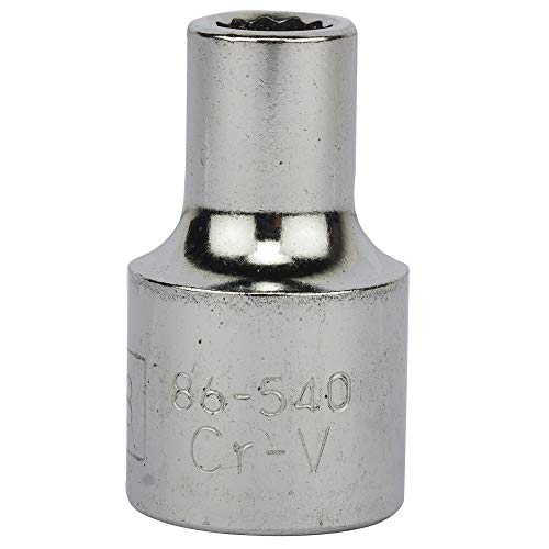 Image of STANLEY 1-86-540 Chrome Vanadium Steel 12 Point Standard Socket 1 /2 inch8 mm Silver