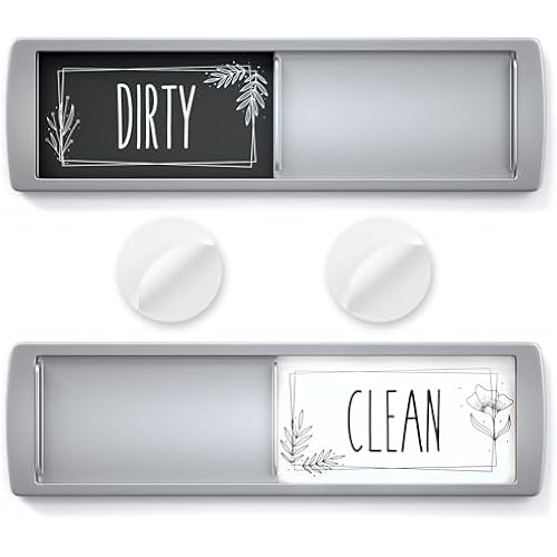 ASSURED SIGNS Dishwasher Magnet Clean Dirty Sign 7 x 2 Inch, Premium Build