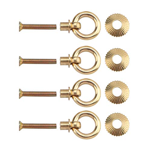 Generic Vintage Snygg 4st/förpackning Mini Simple Pull Ringar för Kosmetikafodral Smyckeskrin, Rostfri och Hållbar Draglåda för Presentförpackning (2 cm ring mässing färg skruv typ (mini))