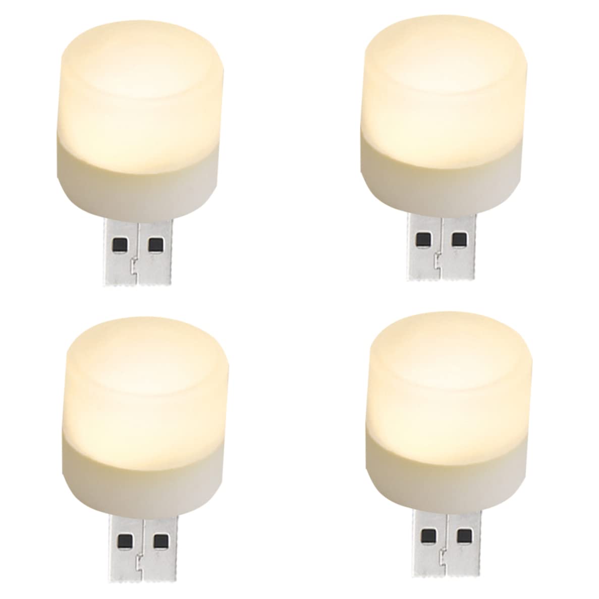 Mini USB Plug in Night Light 4PCS Warm Light – Small LED Nursery Lamp Car Ambience