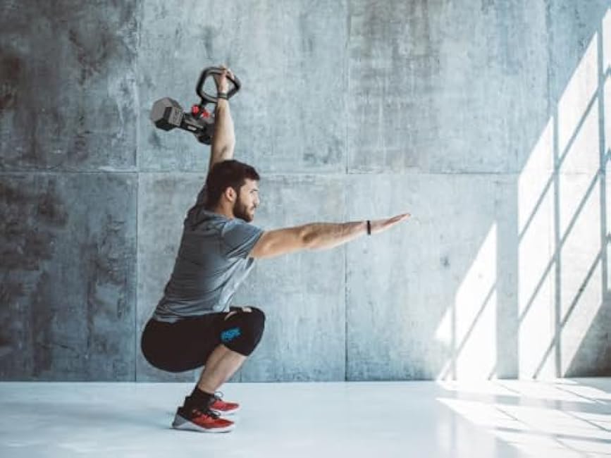 Dumbbell Kettlebell Converter - Turn Dumbbells into Kettlebell for Home Gym Workout - Adjustable Weights & Up to 110LB Capacity - 90-Degree Rotating Handle - Red