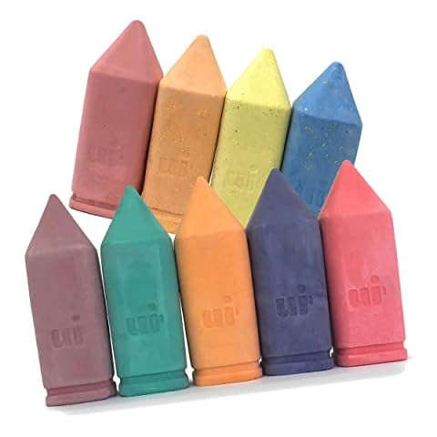 Urban Infant Chunky Sidewalk Chalk Duo | Glitter + Original Non-Toxic Cover