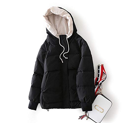 Dames d'hiver doudoune ultralégère chaude veste courte à capuche simple