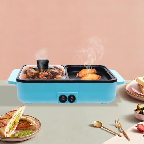 Olla Eléctrica 2 en 1 con Parrilla, Azul, 1200W miniatura 2