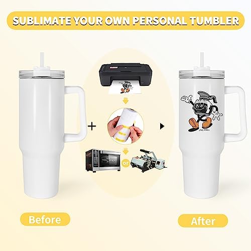 AGH 손잡이가 달린 1.2L(40온스) 승화 텀블러 4팩 스테인리스 스틸 단열 텀블러 블랭크 물병 여행용 컵 — 사진 2