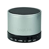 LogiLink SP0051S Bluetooth Lautsprecher mit MP3-Player & integriertem FM-Radio, Farbe: Silber