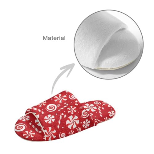 Christmas Theme Women's Flannel Soft House Slippers Indoor Outdoor Fuzzy Memory Foam Open Toe Slippers4
