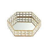 Bandeja decorativa multifunción: esta bandeja decorativa brillante crea múltiples ambientes para sus ideales. Adecuado para la mesa de entrada de la forma, la cómoda de la decoración, la joyería de exhibición, la sirviendo en la fiesta, las piezas centrales de la boda, el regalo de la Navidad del Año Nuevo, el organizador de la bandeja de la placa del postre de la magdalena.