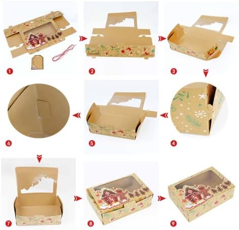 Christmas Boxes 6pcs for Gifts,Xmas&Christmas Eve Box,Christmas Cookie Boxes,Christmas Cake Boxes,Cupcake Boxes for Christmas,Christmas Gift Boxes