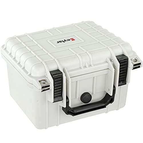 Eylar Small 10.62" Deep Gear, Equipment, Hard Camera Case Waterproof With Foam Tsa Standards (White) #TOP1