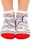 4-7 Socks London Underground White and Red Map Trainer Socks Gifts Women London Souvenirs (by LILAJ)