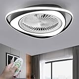 Deckenventilator mit Beleuchtung LED dimmbar Fernbedienung Deckenleuchten einstellbar 3 Windgeschwindigkeit unsichtbar leise Ventilator Deckenleuchte Moderne kreative Schlafzimmer Wohnzimmer Licht