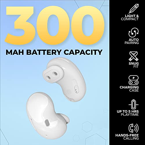 Coby Ultra-Slim True Wireless Earbuds | Wireless Headphones Bluetooth Earbuds, Built-In Microphone | Sweatproof, Water-Resistant Earbud & In-Ear Headphones Wireless | Supports Alexa, Google (White) #TOP3