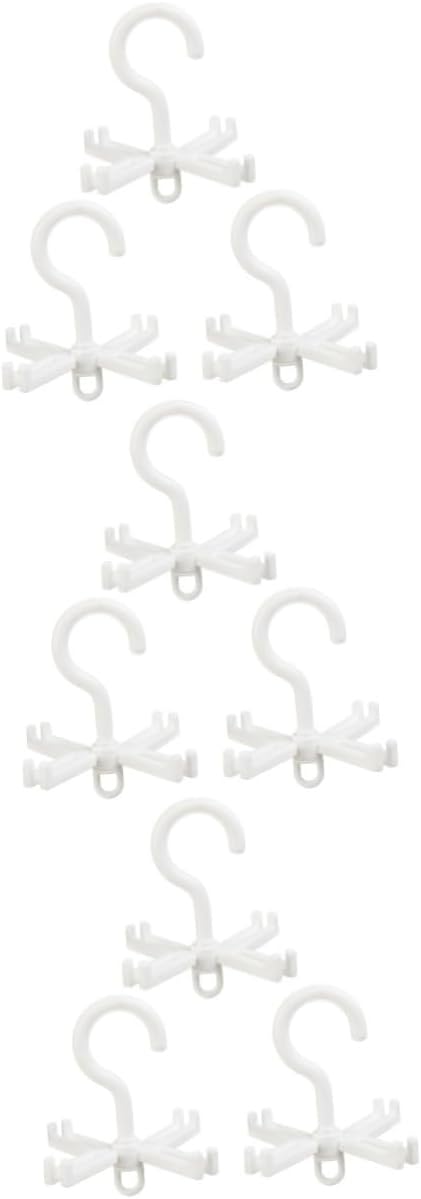 Cabilock 9pcs Multi-Purpose Hanger Rotatable Scarf and Clothes Storage Hooks Space-Saving Folding Design for Household Organization for Laundry and Accessories