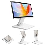 LCD Monitor Stand,Portable Monitors Desk Stand,MYOYAY Adjustable Vesa Monitor Stand with VESA Hole 75x75mm/100x100mm,10-27'' Flat Folding Metal Desk Mount (White)