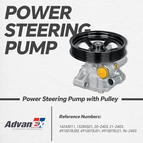 AdvanEX Power Steering Pump with Pulley Compatible with Buick Enclave Chevrolet Equinox Traverse GMC Acadia Pontiac Torrent Saturn Outlook Saturn Vue Replaces 15285501 20-2403 by AdvanEX - Image 2