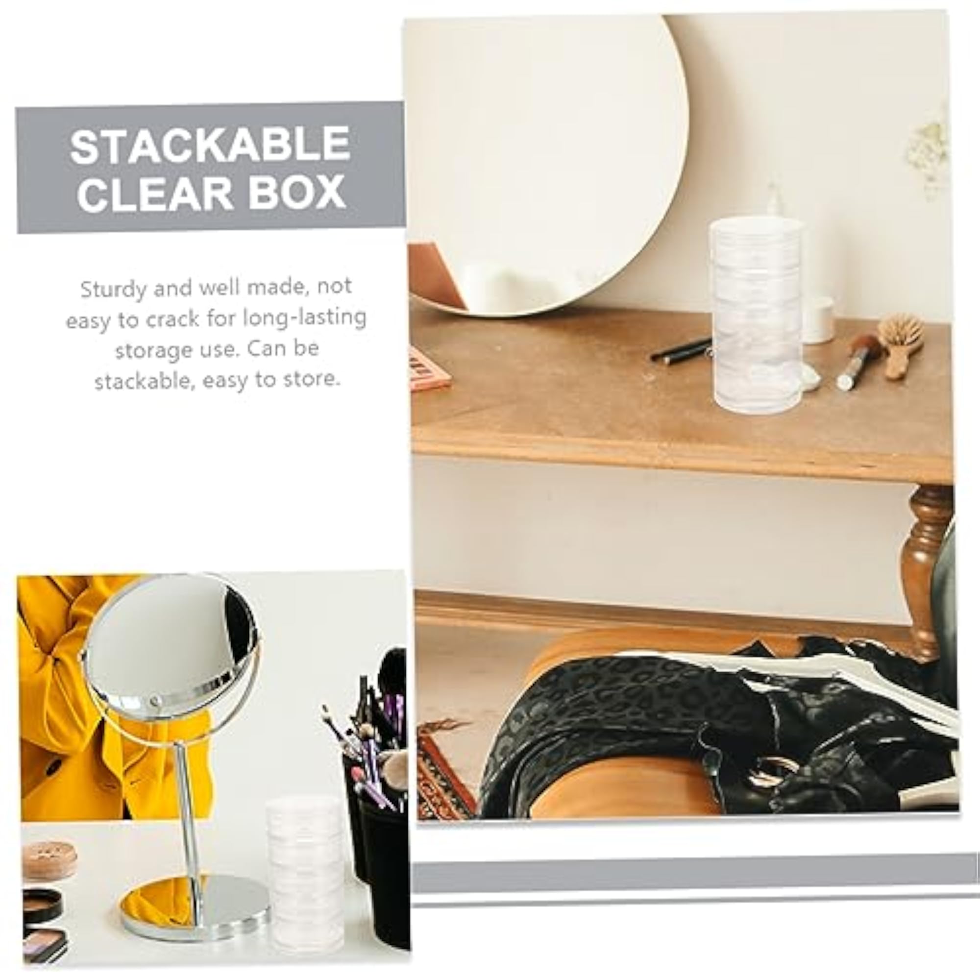 2pcs Round Storage Boxes for Jewelry Organizers