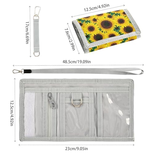 ALAZA Kids Wallets for Boys Girls Toddler Trifold Wallet Children Small Sunflower 11 with Zipper Coin Pocket3