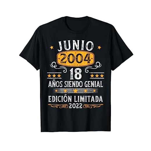 18 Años Cumpleaños Junio 2004 Hombre Mujer Junio 2004 18 Camiseta