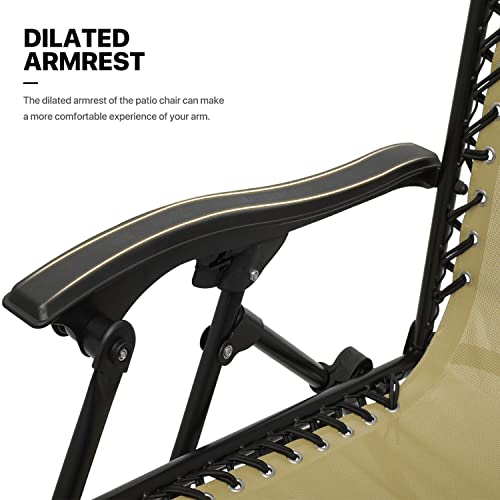 Monibloom Patio Zero Gravity Chair Set For 2 Outdoor Recliner Lounger With Canopy Shade And Foot Rest, Cup Holder, 330Lbs Capacity, Cream #TOP7