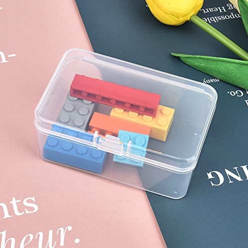 Image of 20 Pack Rectangular Mini Clear Plastic Storage Containers | Hinged Lid, For Beads and Small Craft Items, 3.35 x 2.17 x 1.38 inch