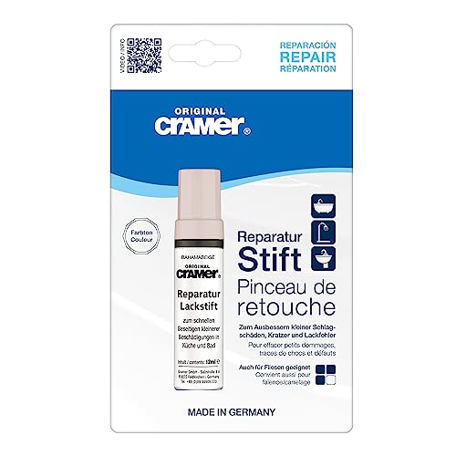 Cramer Stylo de retouche de peinture de qualité supérieure pour céramique, émail et acrylique. Idéal pour les baignoires, les lavabos et le carrelage -...