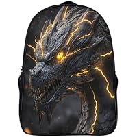 Black Dragon Head Niños Bolso Golden Lightning Mochilas