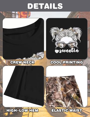 Image of Girls Clothes Short Sleeve Tie Dye Top Shorts and Pants 2PCS Girls Summer Outfits Size 6-16