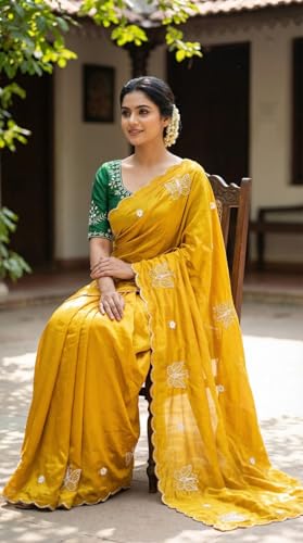 Generic cut dana work silk saree – image 3