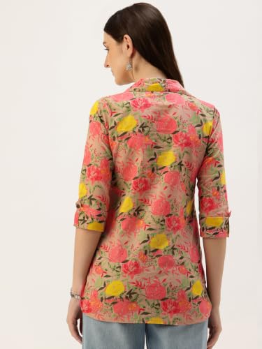 Image of feranoid Classic Collared Cotton Shirt with 3 /4 Sleeve for a Timeless Casual Look