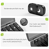 AUVON Tablettenbox 7 Tage Morgens Abends, Handlicher Medikamentenbox Pillendose mit großen Fächern & Privacy-Schutz in Schwarz - Ideal für Medikamente, Vitamine, Fischöl & Nahrungsergänzungsmittel