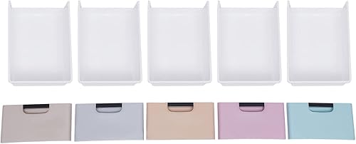 Miniatura 6 de Gdrasuya10 Cajones de plástico con 5 cajones, armario de almacenamiento alto con ruedas, unidad organizadora, armario de almacenamiento estable para