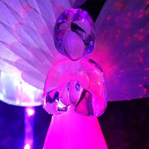2Pack Garden Solar Lights Outdoor, Waterproof Solar Angel Stake Lights with Luminous Lamps Wings Multi-Color Changing LED Solar Lights for Outdoor Garden Path Home 38CM/15Inch
