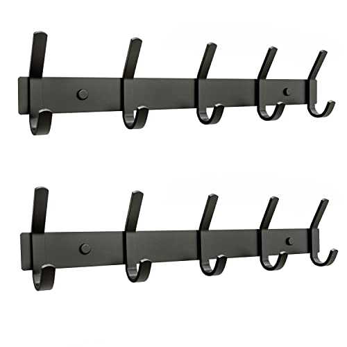 Matte Black Coat Rack Wall Mount – 15 Inch Stainless