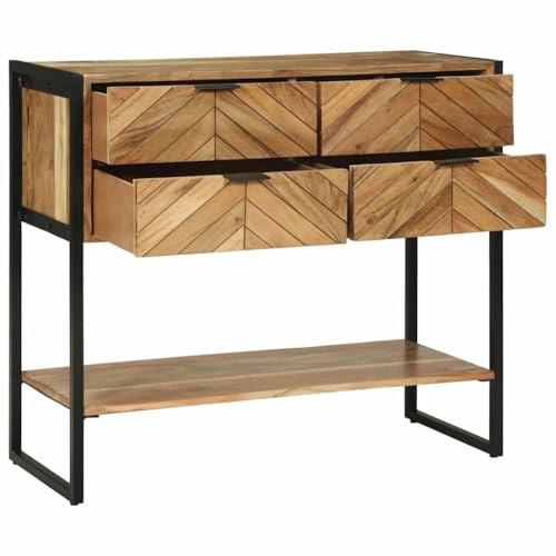 Mesa de pasillo moderna con cajones chevron para decorar tu recibidor de casa 5