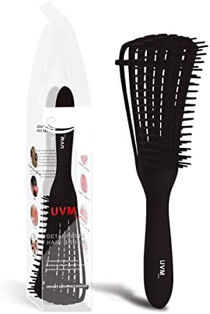 Detangling Brush for all types hair, Detangler Brush for Curly Hair Afro 3 4abc Detangle Wet and Dry Hair No Pain (Black)