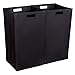 Internet's Best Collapsible Laundry Hamper | Set of 2 | Dirty Clothes Sorter with Handles | Magnetic Side | Easy Storage | Folding | Black